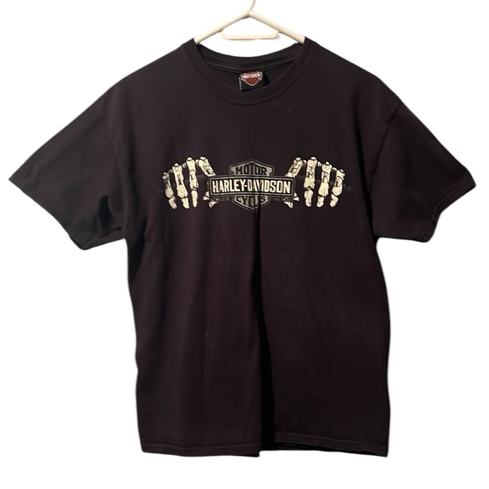 Harley Davidson 2011 Shirt Tee Black Skeleton Hands Men’s size Large